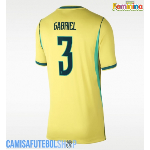 Camisa de time de futebol Brasil Gabriel Magalhaes #3 Replicas 1º Equipamento Feminina Mundo 2026 Manga Curta